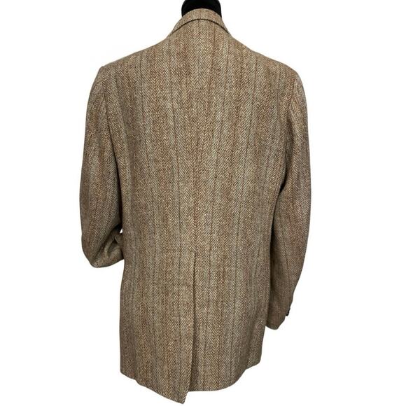 EUC - Vintage Harris Tweed Brown Tone Scottish Herringbone Wool Blazer - Picture 2 of 6